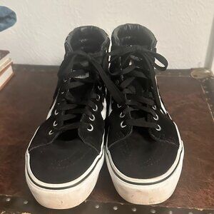 VANS Polka Dot Sk8-Hi Platform Black Women Shoe Skate Suede Sneakers VN0A3TKNTCB